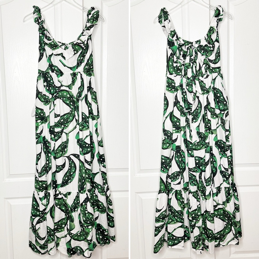 Borgo De Nor Liya Leaf Print Flared Dress Size 8 US (12 UK) - Picture 6 of 12